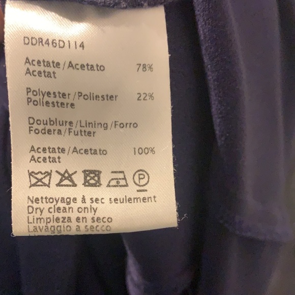 GERARD DAREL Navy Blue Dress Shift 3/4 Sleeve Drape Wrap Skirt - Picture 6 of 6